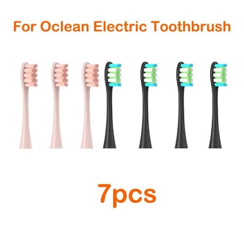 Pour Oclean Flow/X/ X Pro/ Z1/ F1/ One/ Air 2 /Se Ttes De Brosse Doux Dupont Sonique Brosse  Dents Poils Sous Vide 7 Pices Ttes De Rechange-3rose 4noir