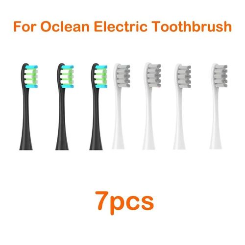 Pour Oclean Flow/X/ X Pro/ Z1/ F1/ One/ Air 2 /Se Ttes De Brosse Doux Dupont Sonique Brosse  Dents Poils Sous Vide 7 Pices Ttes De Rechange-4 Grey 3 Noirs