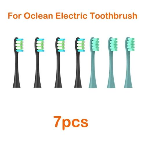 Pour Oclean Flow/X/ X Pro/ Z1/ F1/ One/ Air 2 /Se Ttes De Brosse Doux Dupont Sonique Brosse  Dents Poils Sous Vide 7 Pices Ttes De Rechange-4noir 3vert