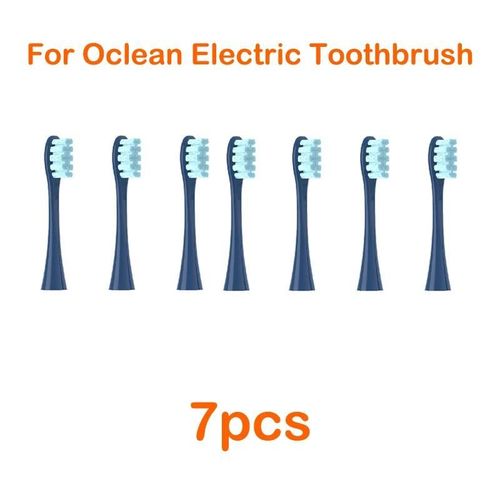 Pour Oclean Flow/X/ X Pro/ Z1/ F1/ One/ Air 2 /Se Ttes De Brosse Doux Dupont Sonique Brosse  Dents Poils Sous Vide 7 Pices Ttes De Rechange-7pcs Bleu Fonc