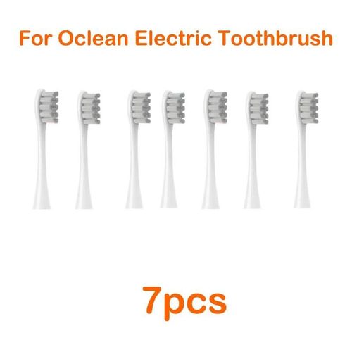 Pour Oclean Flow/X/ X Pro/ Z1/ F1/ One/ Air 2 /Se Ttes De Brosse Doux Dupont Sonique Brosse  Dents Poils Sous Vide 7 Pices Ttes De Rechange-7pcs Gris