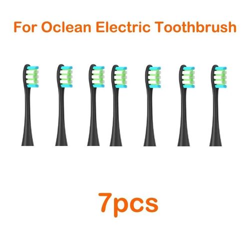 Pour Oclean Flow/X/ X Pro/ Z1/ F1/ One/ Air 2 /Se Ttes De Brosse Doux Dupont Sonique Brosse  Dents Poils Sous Vide 7 Pices Ttes De Rechange-7pcs Noir