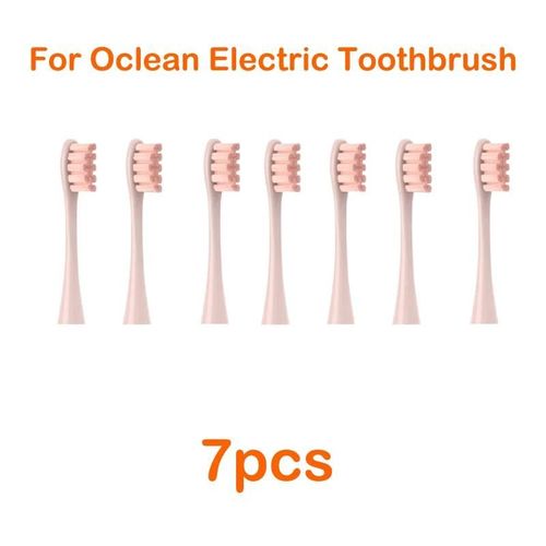 Pour Oclean Flow/X/ X Pro/ Z1/ F1/ One/ Air 2 /Se Ttes De Brosse Doux Dupont Sonique Brosse  Dents Poils Sous Vide 7 Pices Ttes De Rechange-7pcs Rose