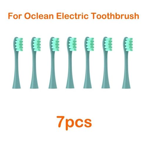 Pour Oclean Flow/X/ X Pro/ Z1/ F1/ One/ Air 2 /Se Ttes De Brosse Doux Dupont Sonique Brosse  Dents Poils Sous Vide 7 Pices Ttes De Rechange-7pcs Vert