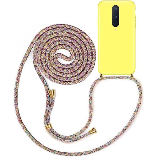 Pour Oneplus 8 5g Coque Collier Silicone Liquide Case Tour De Cou Lanire En Corde Tpu Cover Antichoc Housse Coussin En Microfibre Etui Complt Protection Pour Oneplus 8 5g Jaune