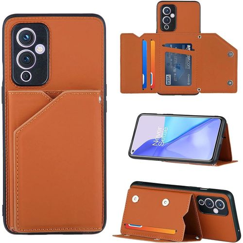 Pour Oneplus 9 Coque,Socle En Cuir Pu Avec Fente Pour Cartes, Pour 1+ Oneplus 9 Le2113 Le2111 tui 2 En 1 Pour Tlphone Portable Brown