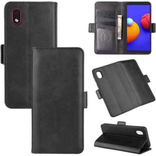 Pour Samsung Galaxy A01 Core/M01 Boucle Magntique  Double Floc Horizontal De La Boucle Horizontale De La Boucle Horizontale Avec Support Et Portefeuille Et Portefeuille Coque Antichoc