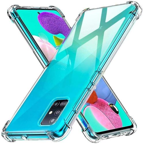 Pour Samsung Galaxy A51 Coque Silicone Gel Ultraslim - Transparent + 2 Films Verre Tremp