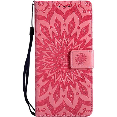 Pour Samsung Galaxy A8s (Non Pour A8) Coque, Housse Coque Cuir tui Portefeuille Flip Case Porte Carte Antichoc Magntique Fleur Motif Elegante Interne Silicone Etui Pour Galaxy A8s,Rose