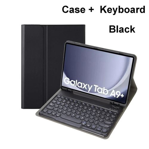 Pour Samsung Galaxy Tab A9 Plus tui 11 Pouces, tui Clavier Bluetooth Pour Samsung Tab A9 + Sm-X210n/X216b-Arabic Keyboard-Noir A