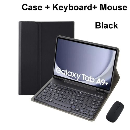 Pour Samsung Galaxy Tab A9 Plus tui 11 Pouces, tui Clavier Bluetooth Pour Samsung Tab A9 + Sm-X210n/X216b-Arabic Keyboard-Noir B