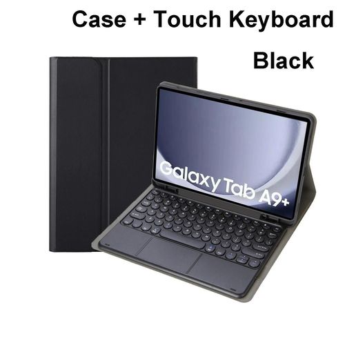 Pour Samsung Galaxy Tab A9 Plus tui 11 Pouces, tui Clavier Bluetooth Pour Samsung Tab A9 + Sm-X210n/X216b-Arabic Keyboard-Noir C