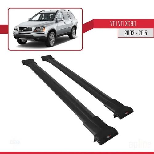 Barres De Toit - Fly - Volvo Xc90 - Aluminium - Noir - Charge Utile 300 Kg