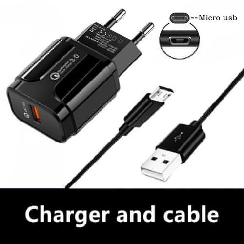 Pour Xiaomi Redmi 9a 9c 7a 6a Qc 3.0 18w Chargeur Rapide De Tlphone Cble Micro Usb Charge Rapide Pour Oppo A12 A15 A5 A7 A8 A9 Prise Eu - Type Micro Cable Charger #B