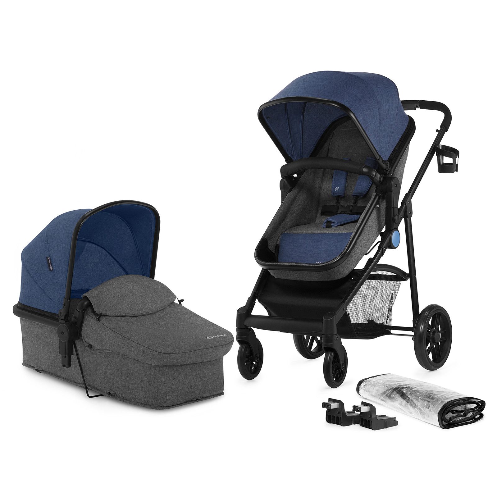 Poussette 2en1 Evolutif Avec Nacelle Bebe Enfant Des La Naissace Adapteur Siege Auto Porte Goblet Couvre Jambes Housse Pluie Denim Rakuten