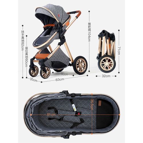Poussette 3 En 1 Bb Combine Sige-Auto Nacelle Trio Rversible Rglable Haute Qualit Roues Increvables Canne - Bleu