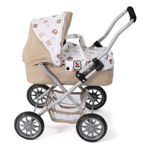 Poussette Pour Poupe Smarty Beige Avec Oursons
