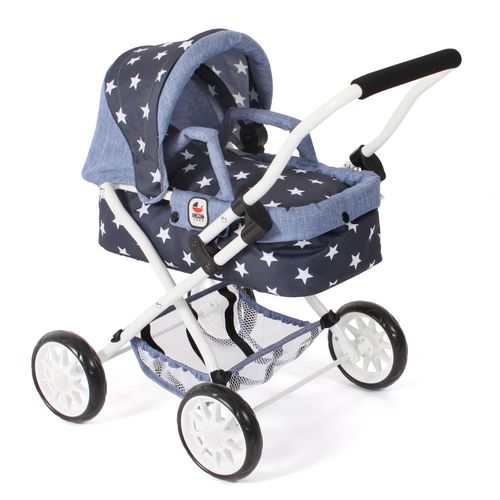 Poussette Pour Poupe Smarty Bleu Marine Avec toiles