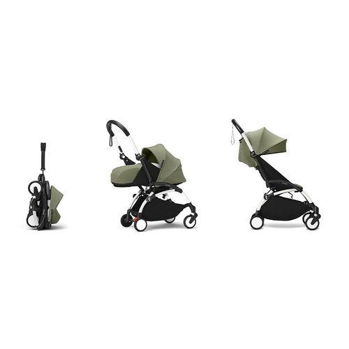Poussette Stokke Yoyo De La Naissance  3 Ans - Cadre Blanc/Olive - Vert