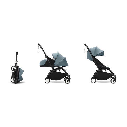 Poussette Stokke Yoyo De La Naissance  3 Ans - Cadre Noir/Aqua - Bleu