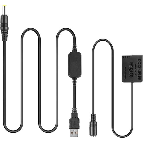 Powerbank USB Cable + DMW-DCC8 Batterie factice BLC12 BLC12E pour Lumix DMC-GX8 FZ1000 FZ300 FZ200 G7 G6 G5 G80 G81 G85 GH2 GH2K GH2S DC-G90 DC-G91 DC-G95 DC-G99