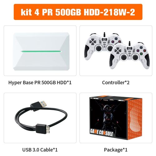 Pr 500g Hdd-218w-2 - Console De Jeux Vido Hdd Retrobat Et Playnite, 500 Go, 38200 + Jeux Rtro Aaa, Ps3, Ps2, Psp, Switch, Wii, Wiiu, Pc, Ordinateur Portable