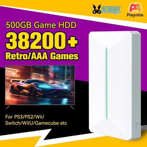 Pr 500g Hdd-D2ebw-2 - Console De Jeux Vido Hdd Retrobat Et Playnite, 500 Go, 38200 + Jeux Rtro Aaa, Ps3, Ps2, Psp, Switch, Wii, Wiiu, Pc, Ordinateur Portable