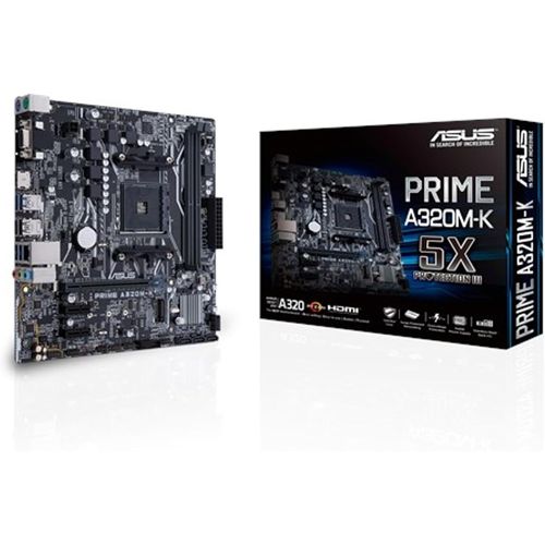Pr Carte Mre Prime A320M-K Am4 (Uatx, Amd A320, Ryzen, 2X Mmoire Ddr4, Usb 3.0, Interface M.2)
