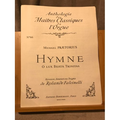 Praetorius Hymne O Lux Beata Trinitas Partition Orgue Anth. Bornemann Falcinelli