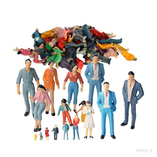 Prasku Figurines peintes à la main en plastique scènes poses assorties minuscule bricolage mise