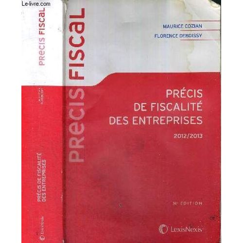 Precis De Fiscalite Des Entreprises 2012/2013   de COZIAN MAURICE / DEBOISSY FLORENCE