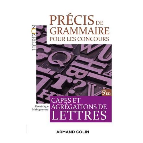 Prcis De Grammaire Pour Les Concours - 5e d.  