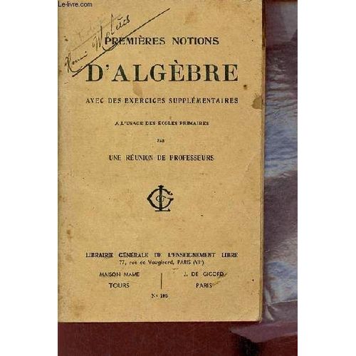 PremiRes Notions D AlgBre Avec De Nombreux Exercices   L Usage Des éColes Primaires - N193.   de Une réunion de professeurs 