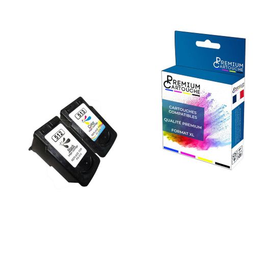Premium Cartouche - 2 Cartouche Compatible Pour Canon Pg-512xl + Cl-513xl Noir + Couleur Canon Pixma Ip 2700 Mp 230 Mp 235 Mp 240 Mp 250 Mp 252 Mp 27