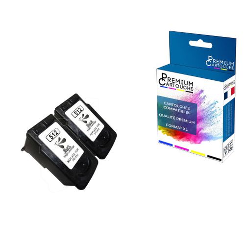 Premium Cartouche - 2 Cartouche Compatible Pour Canon Pg-512xl Noir Canon Pixma Ip 2700 Mp 230 Mp 235 Mp 240 Mp 250 Mp 252 Mp 270 Mp 280 Mp 280 Serie
