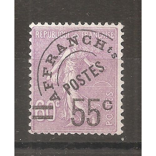Pro 47 (1922) Semeuse Ligne 55c Sur 60c Violet Usag (Cote 60e) (6281)