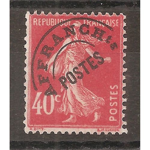 Pro 64 (1922) Problitr Type Semeuse Fond Plein 40c Vermillon Usag (Cote 12,5e) (9198)