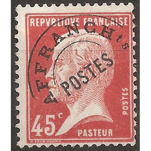 Pro 67 (1922) Problitr Type Pasteur 45c Rouge Usag (Cote 3,5e) (5647)