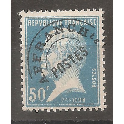 Pro 68 (1922) Problitr Type Pasteur 50c Bleu Usag (Cote 30e) (8160)
