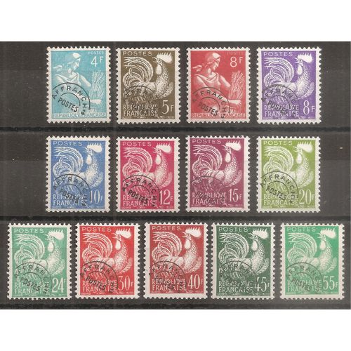 Pros 106  118 (1953) Sries Des Problitrs Moissonneuse Et Coq Gaulois N** (Cote 115e) (9313)