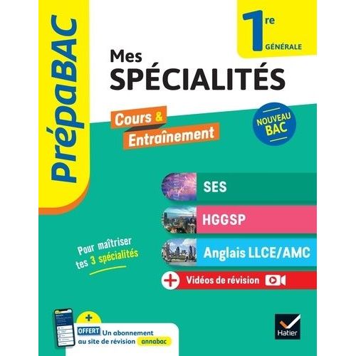Mes Spcialits 1re Gnrale Prpabac - Ses - Hggsp - Anglais Llce/ Amc + Vidos De Rvision    Format Grand Format 