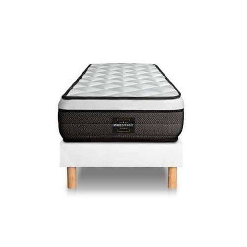 Prestige Literie - Ensemble Suite Ressorts EnsachS Et MMoire De Forme Sommier Blanc  - Blanc