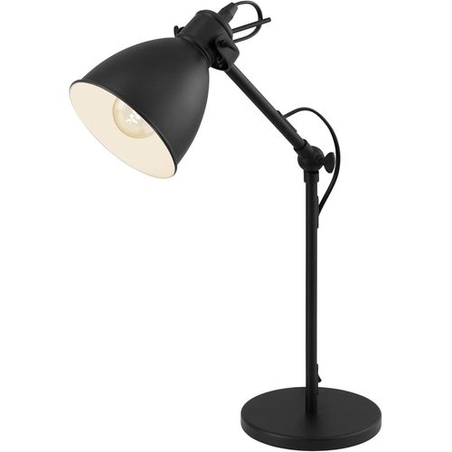 Priddy Table Lamp,Industrial Design 2 Table Lamp,Retro Lamp,Steel Bedside Lamp,Colour: Black,White,Socket: E27,Switch Included
