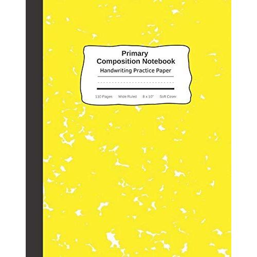 Primary Composition Notebook Handwriting Practice Paper: Marble Composition Book Wide Ruled Yellow | Improves Handwriting Kids | Visual Handwriting Visual Cues | Grades K-2 Kindergarten Early Creative   de EZ Visual Handwriting  Format Broch 