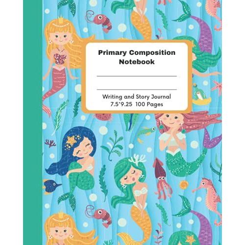 Primary Composition Notebook Writing And Story Journal 7.5*9.25 100 Pages: Primary Composition Notebook K-2: Primary Journal With Picture Space And Dotted Midline For Writing And Drawing   de Merlot, Crickets and  Format Broch 