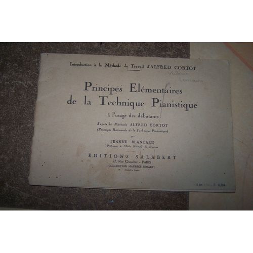 Principes lmentaires De La Technique Pianistique  L'usage Des Dbutants - D'aprs Mthode Alfred Cortot