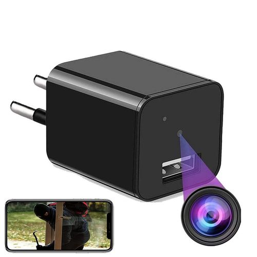 Prise Camra Espion WiFi Full HD 1080P Vision Nocturne Dtection Mouvement + SD 256Go YONIS