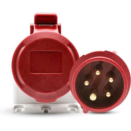Prise Femelle Industrielle Et Prise Mle Industrielle 16a Cee|5 Broches|3 P+N+T|380v|Etanche Ip44|Pour Rallonge Electrique,Camping Car|Usage Intrieur Et Exterieur