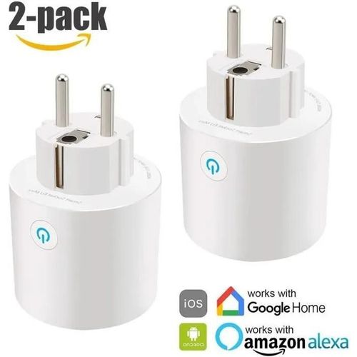 Prise Intelligente Wifi,Smart Plug pour Amazon Alexa Google Home,Tlcommande par Smartphone avec Fonction de Minuterie(Lot de 2)
