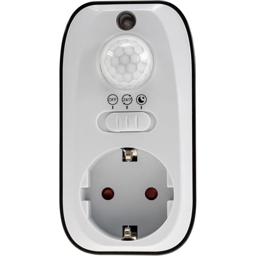 Prise Intermdiaire Avec Dtecteur De Mouvement - 230 V - 1200 W - Porte : 8 M - Dtection Jour Nuit  Partir De 1 W - Prise  Dtecteur Pour Lampes Led
